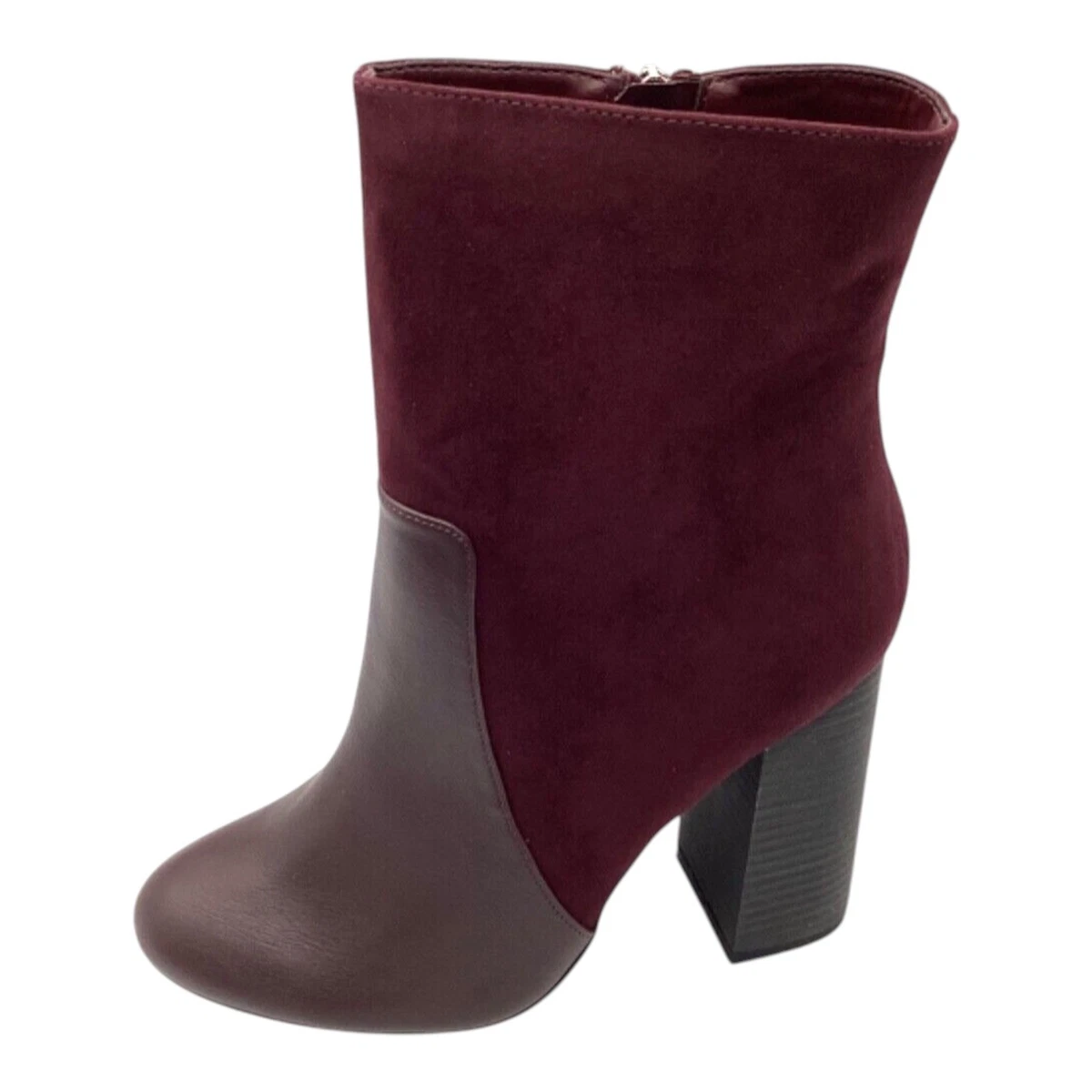 Anne Michelle Mujer Botines Reino Unido 5 Borgoña Imitación Cuero Tacón Bloque Invierno