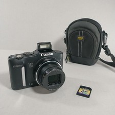 Canon PowerShot SX160 IS 16.0 MP Black Digital Camera With SD Card & Case Tested
