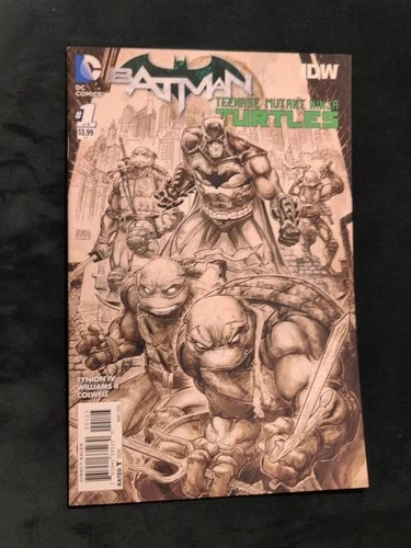 BATMAN TEENAGE MUTANT NINJA TURTLES #1 B/W FREDDIE WILLIAMS VARIANT 1