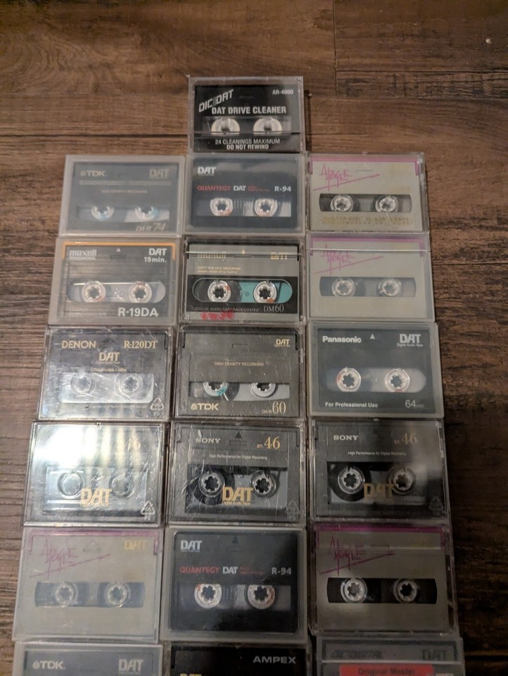 Lot Of 21 used DAT Digital Audio Tapes, 5 New Sealed DAT, 1 DAT Cleaner ...