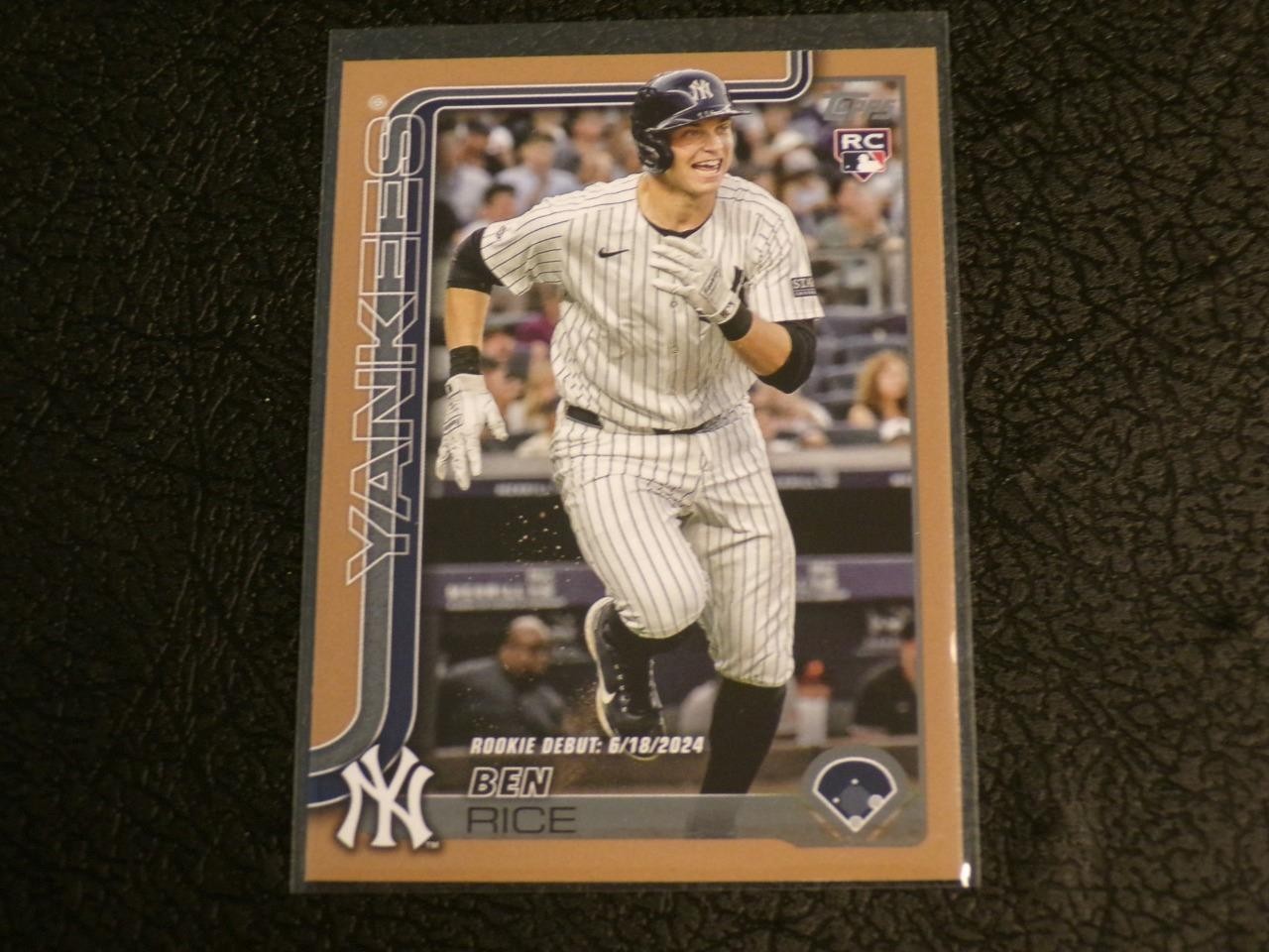 2025 Topps Update Gold #US25 BEN RICE SP RC Rookie! #d/2025 YANKEES!