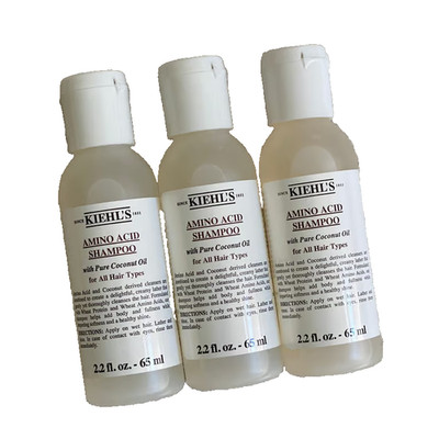 3 x Kiehl's Since 1851 Amino Acid Shampoo Travel Trial Size Mini 2.2 Fl Oz/65 Ml