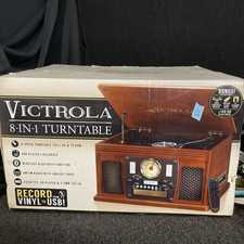 Victrola Navigator VTA 600B ESP 8 in 1 Bluetooth Turntable CD Cassette Radio USB