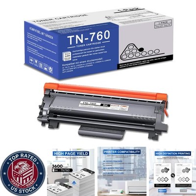 Efficient TN760 Toner Cartridge - Compatible Black Ink for Long-Lasting Printing