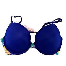 Victoria's Secret PINK Wear Everywhere Bold Blue Floral Band Push Up 34C