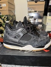 Jordan 4 Retro Laser Black Gum Size 10.5 With Box Soild Condition
