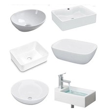 Bathroom Basin Sink Hand Wash Counter Top Wall Mounted Hung Ceramic