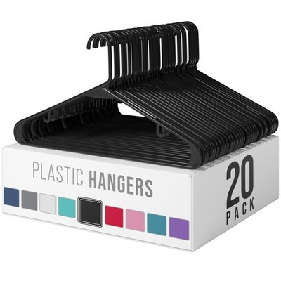 Clothes Hangers Plastic 20 Pack Black Plastic Hangers Makes The Coat Hanger And