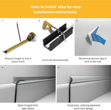 TV Wire Hider, Half round Cord Cover for Wall Mount TV, Hinged One-Piece Race...