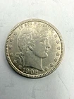 1902-0 Barber Quarter,  90% SILVER  Ungraded Coin,  Nice Details