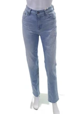 AG Adriano Goldschmied Womens Saige Cropped Straight Leg Jeans Blue Size EUR 25