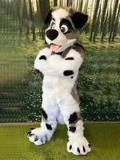 Furry Husky Dog Fox Mascot Costume Fursuit Wolf Cosplay Party Halloween Suit-