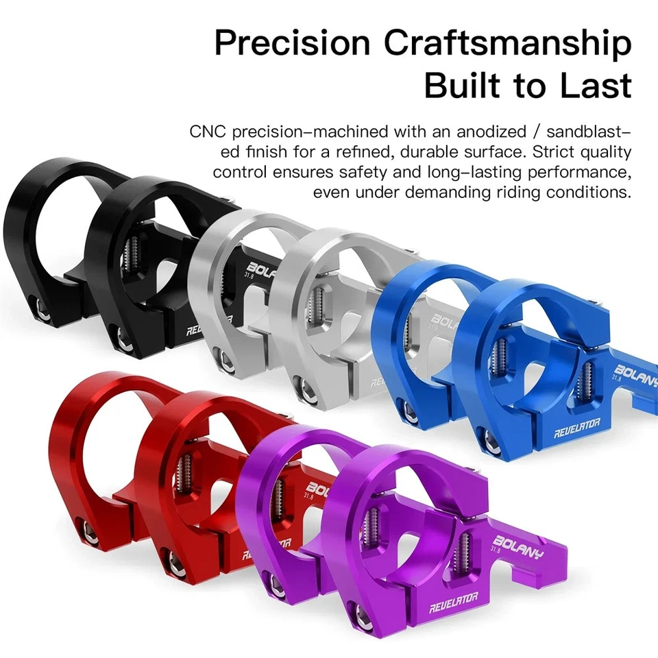 1 Set Bicycle Stem Handlebar Clamp Fits 31.8mm handlebars Handlebar Clamp ↟ - Image 3 of 4