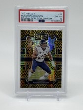 2023 Panini Select ROSCHON JOHNSON Dragon Scale Gold Rookie Prizm #8/10  PSA 10