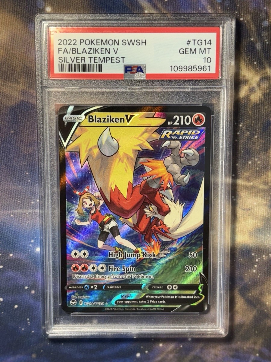 2022 Pokemon Silver Tempest: PSA 10 Gem Mint Blaziken V TG14/TG30