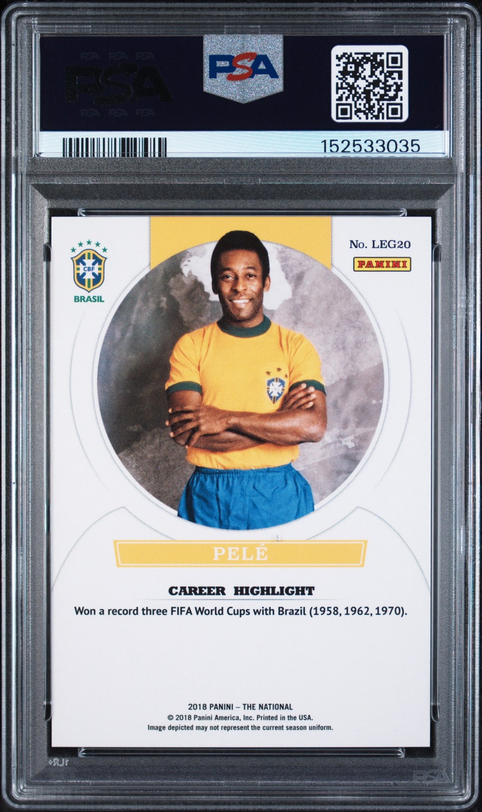 2018 PANINI NATIONAL CONVENTION LEGENDS #LEG20 PELE 099/299 PSA 10 view 2