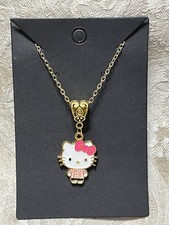 Sanrio Hello Kitty Whimsical Charm Cartoon Adorable Pendant Gold Necklace 18