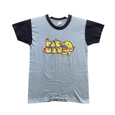 Vintage Pac Man Raglan Tee Women Medium Ringer Retro Video Game 70s Y2k USA Made