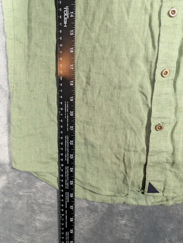UNTUCKit Shirt Mens Medium Linen Short Sleeve Button Front Wrinkle Resistant - Image 2 of 4