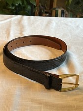 Trafalgar Brown Genuine Lizard Handcrafted Made in USA Brass Buckle Belt Size 32