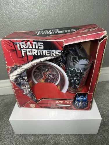 Transformers 3pc Plate Bowl Cup Set Vintage 2007 Hasbro