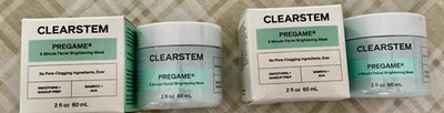 2 New/Sealed Jars CLEARSTEM PREGAME 5 Min. Brightening Face Mask - 2 fl oz ea
