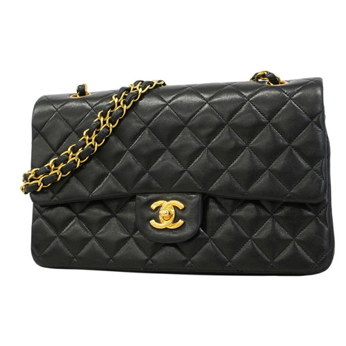 Chanel Matelassé Shoulder Bag, Double Flap, Chain, Lambskin, Black... GZl1iero