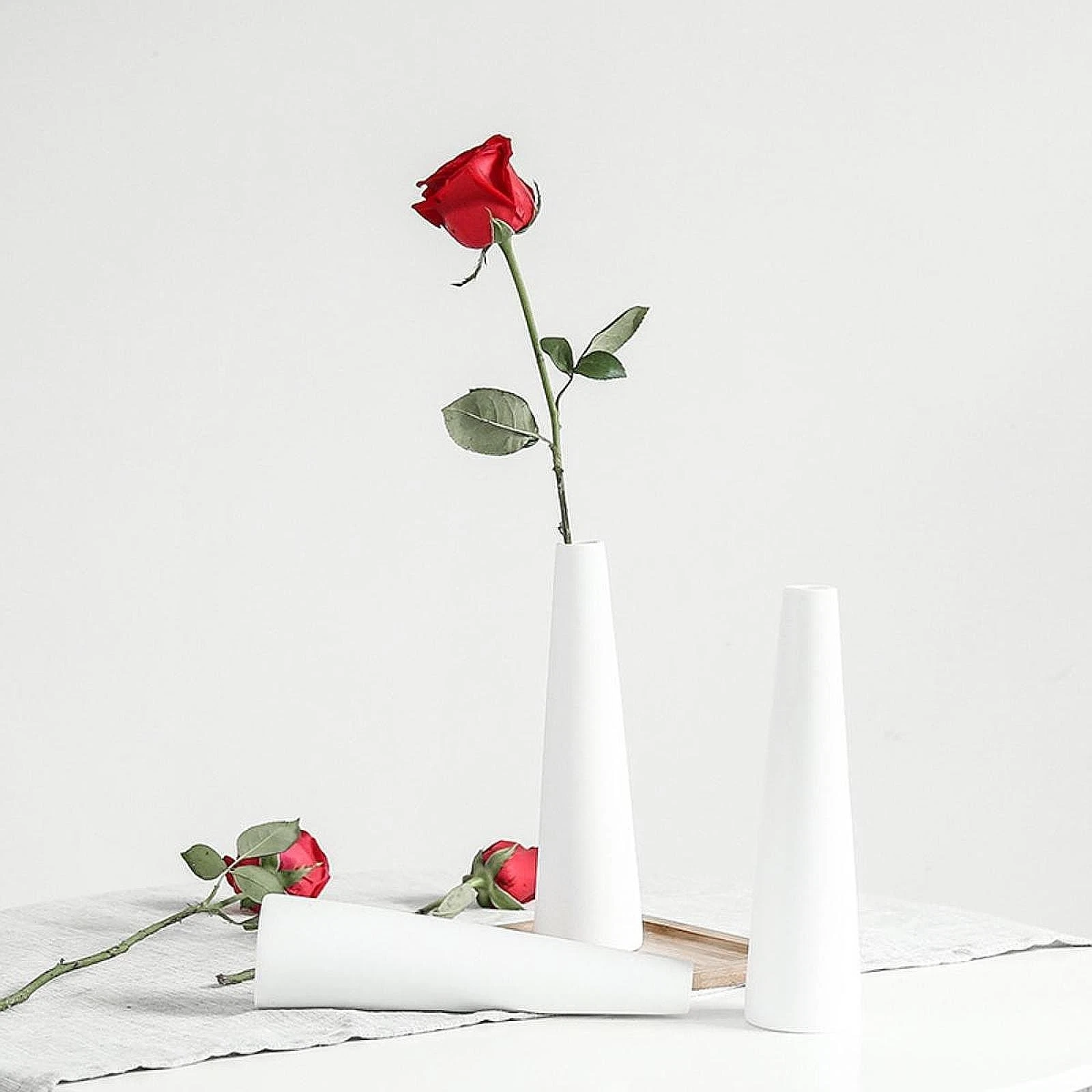 Ceramic Flower Vase Flower Arrangement Simple Decorative Vase Tabletop Ornament