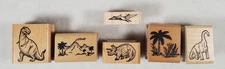 Dinosaur Rubber Stamp Set 6 Boxed With Landscape Images The StampCrafter