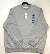 LACOSTE Men Cotton Sweatshirt Gray 4XLT 185 Alligator Croc Graphic Crewneck NWT