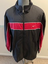 NWT  Nike Mens Black Red Lightweight Zip Up Windbreaker Jacket  Size XXL