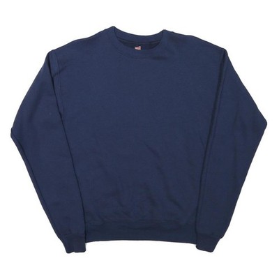 HANES Herren Sweatshirt Rundhalsausschnitt Navy Blau Basic Pullover S