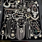 Huge Lot Vtg to Now Rhinestone Costume Jewelry Missing Stones Broken Single Ear.