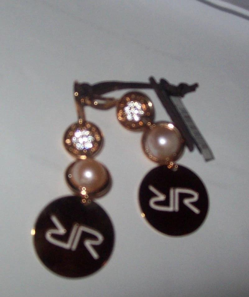 Rebecca SHIBUYA гламур розового золота жемчуг серьги BPEOPR05 $295 новый с Ярлыками - Изображение 3 из 3