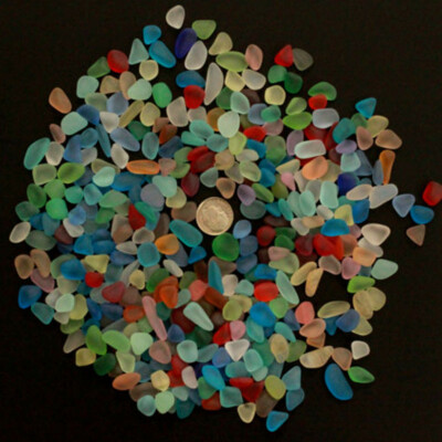 sea beach glass mixed color lot bulk wholesale blue green red yellow jewelry use
