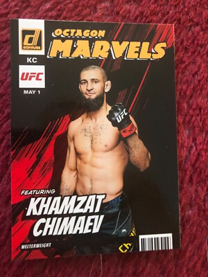 2023 UFC KHAMZAT Chimaev AUTO 57/99 Donruss optique opti-graphs bleu