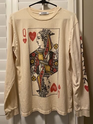 DAYDREAMER for Free People Long Sleeve “Queen Of Hearts” T-Shirt Sz Small Cream - Picture 1 of 6
