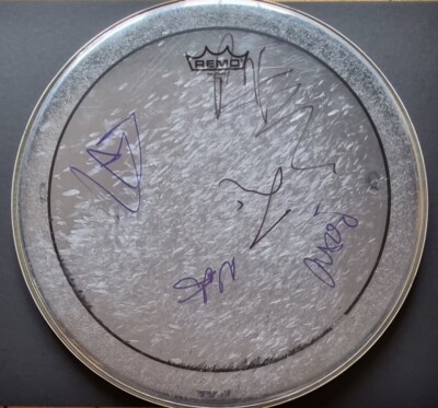 FOO FIGHTERS signiert 16'' Drumskin GROHL HAWKINS MENDAL SMEAR SHIFLETT COA
