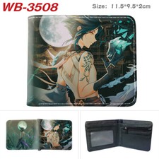Genshin Impact Men's Anime Wallet Leather PU Bifold Wallet Coin Purse Money Cilp