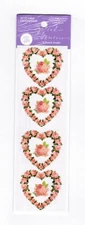 Gifted Line NEW Pack HEART Roses Scrapbook Stickers! 2 Small Sheets!