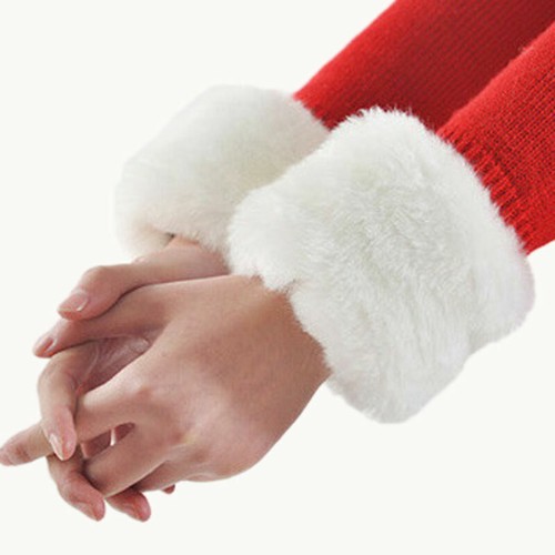 Chic Winter Warm Women Faux Fur Fluffy Elastic Wrist Cuffs Arm Warmer Plush - Bild 15 von 28