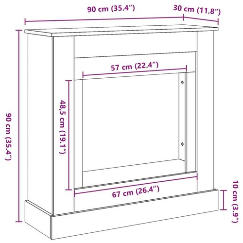 Kaminumrandung Kaminkonsole Kaminverkleidung Dekokamin Holzwerkstoff vidaXL - Bild 19 von 111