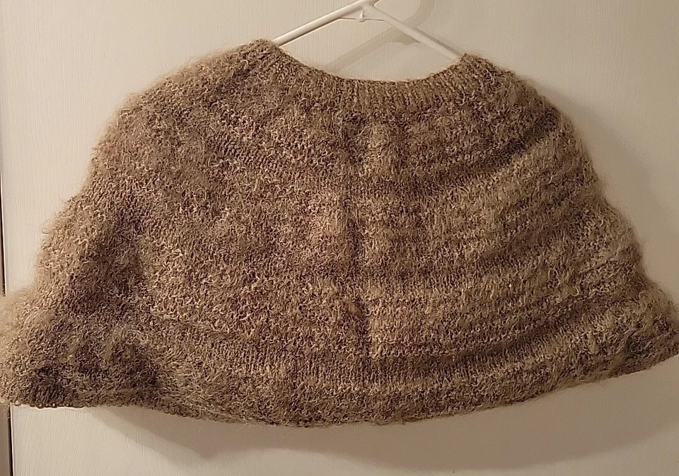  Vtg 50s Marino Wool Wrap Shrug Shawl Stole Capelet OS - Hand Tailored - Image 3 of 4