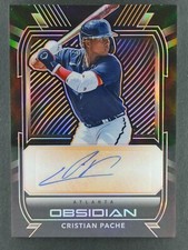 Cristian Pache 2021 Panini Obsidian Orange Auto # 29/50