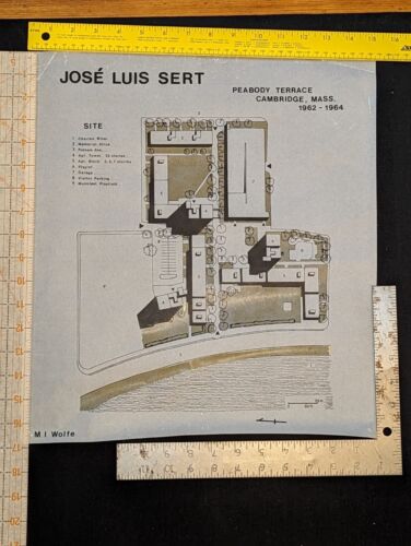 Dibujos de posgrado de arquitectura de Princeton de 1970, José Luis Sert, Cambridge, MA - Imagen 1 de 10