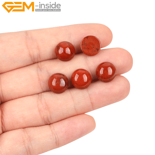 5Pcs Natural Red Jasper Coin CAB Cabochon Beads Jewelry Ring Pendant Making DIY - Picture 36 of 40