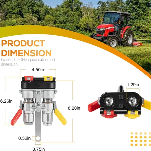 9500-4 For Pioneer Hydraulic Break-Away Coupler Kit Agricultural Tractor Clamp - Picture 7 of 17