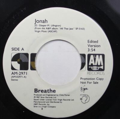 Rock Promo 45 Breathe - Jonah / Jonah On A&M