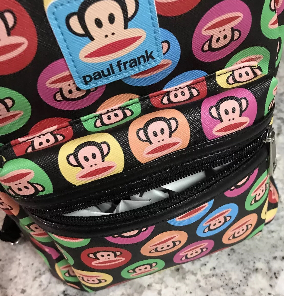 Paul Frank Backpack Julius Dot Black Monkey Small Bag Purse Shoulder Straps Rave