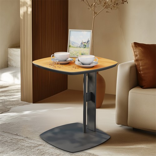 6 Styles Luxury Leather Sofa Side Table Sintered Stone Top Accent Table Home Dec - Picture 57 of 79